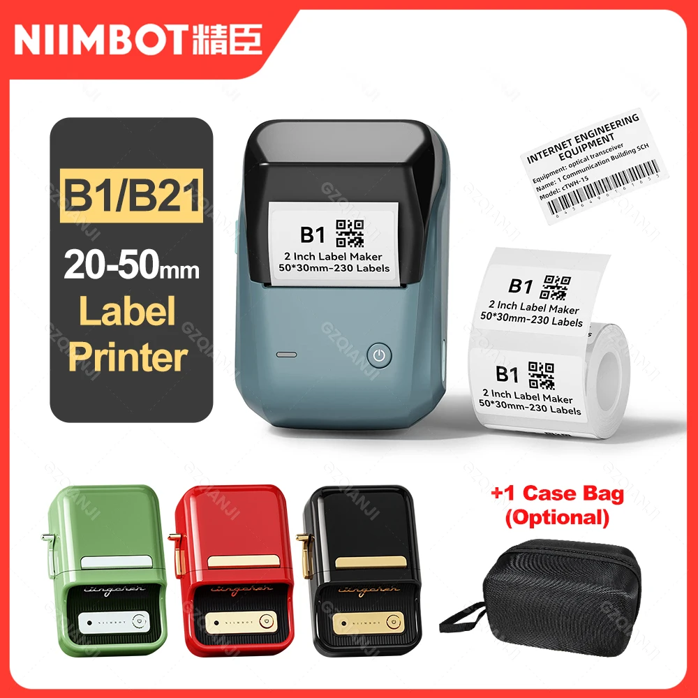 niimbot b1 b21 mini portatil termica auto adesiva pocket label printer sem fio inkless label maker rolos de papel movel android 01