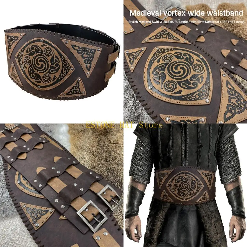49MF القرون الوسطى حزام عريض للحفلات التنكرية زي حزام تنقش مشد حزام عروض المسرح مشد حزام دور اللعب حزام الخصر #1