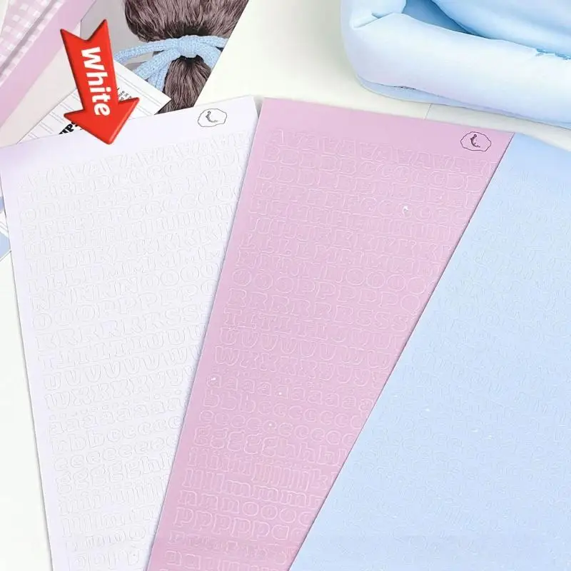 3 feuilles Lettre autocollant Sticker Sticker Scrapbooking Autocollant autocollant coréen Alphabets Sticker pour téléphone D2RC