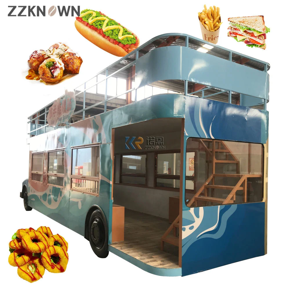 Мобильная тележка для еды Фаст-фургон Прицеп Торговая тележка для мороженого Производитель киосков для еды на открытом воздухе