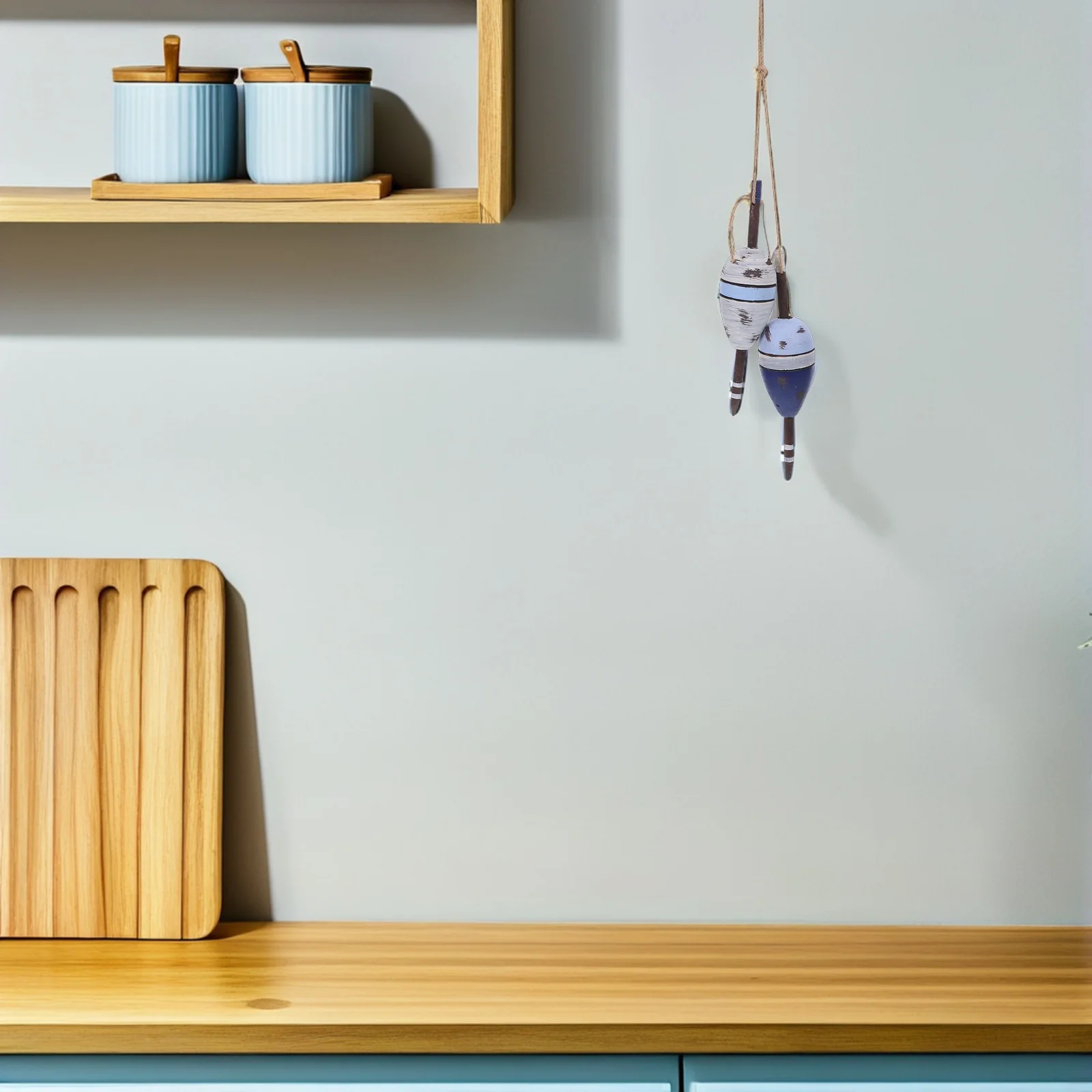 

Wooden Buoy Wall Hanging Decor Mediterranean Style Vintage Nautical Ornament For Living Room Cafe Coastal Home Decoration