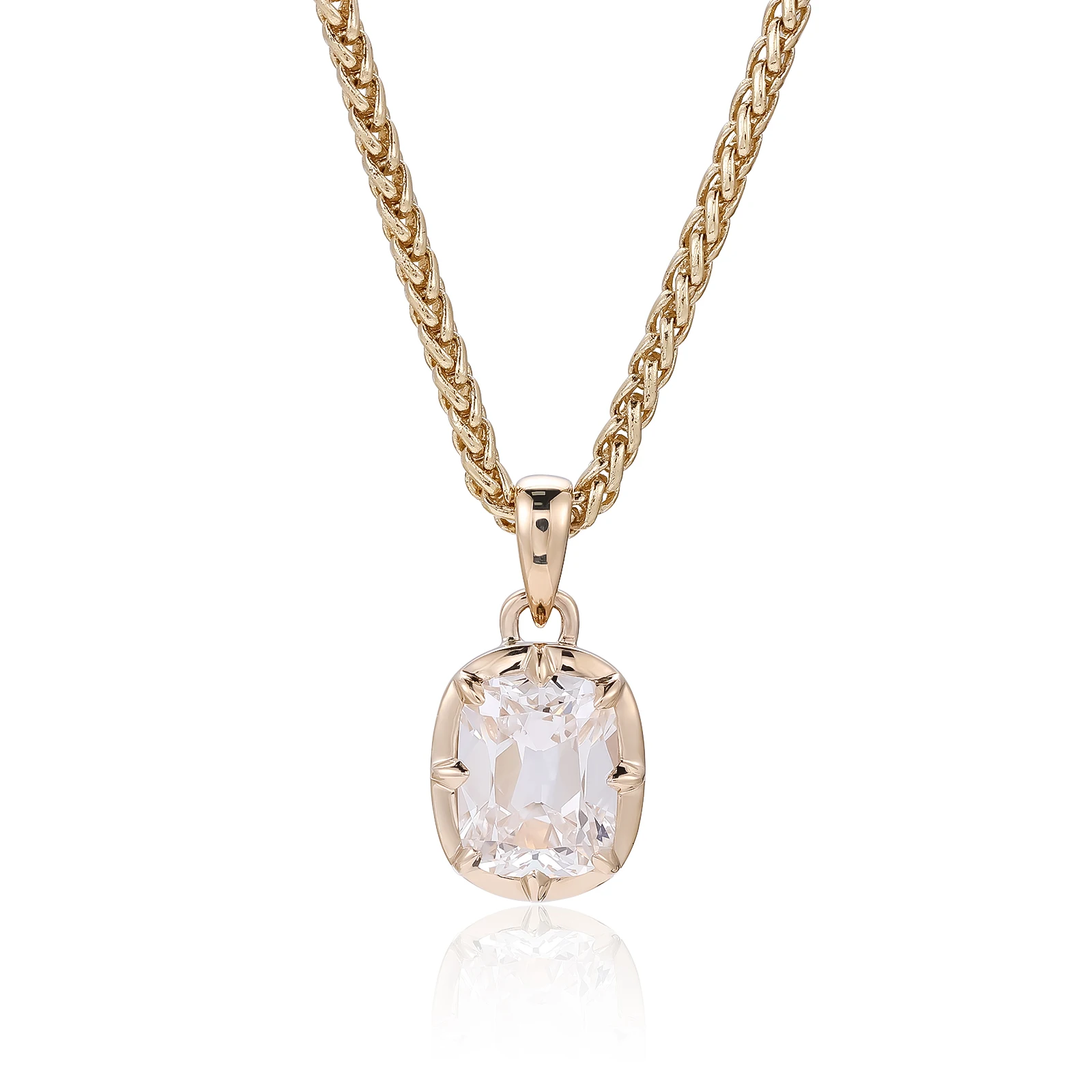 Provence Classic Solitaire Pendant 14KGold 3.0ct IGI Cushion cut EF/VS Lab diamonds Necklace Pendant Jewelry Parties Custom