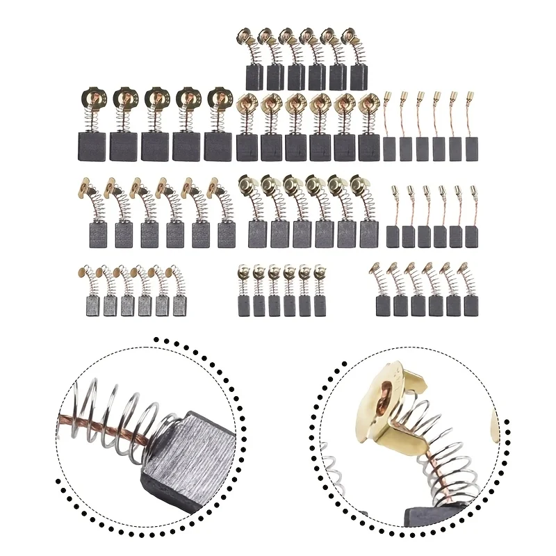 Electric Tool Carbon Brushes (60 Pcs) Drill Steel Electromechanical Hammer Electric Pickaxe Angle Grinder Carbon Brushes 08018