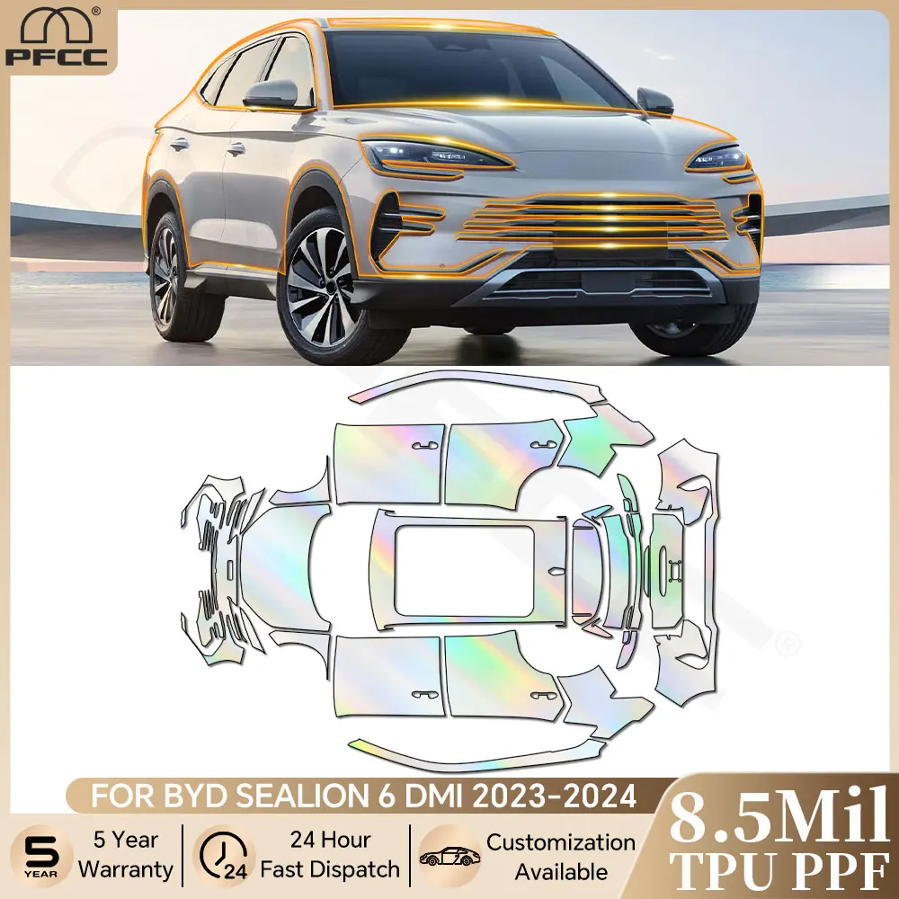 

For BYD SEALION 6 DMI 2023 2024 8.5Mi TPU Paint Protection Film Anti-scratch Pre-cut PPF Bra Car Body Clear Kit Invisible Cover