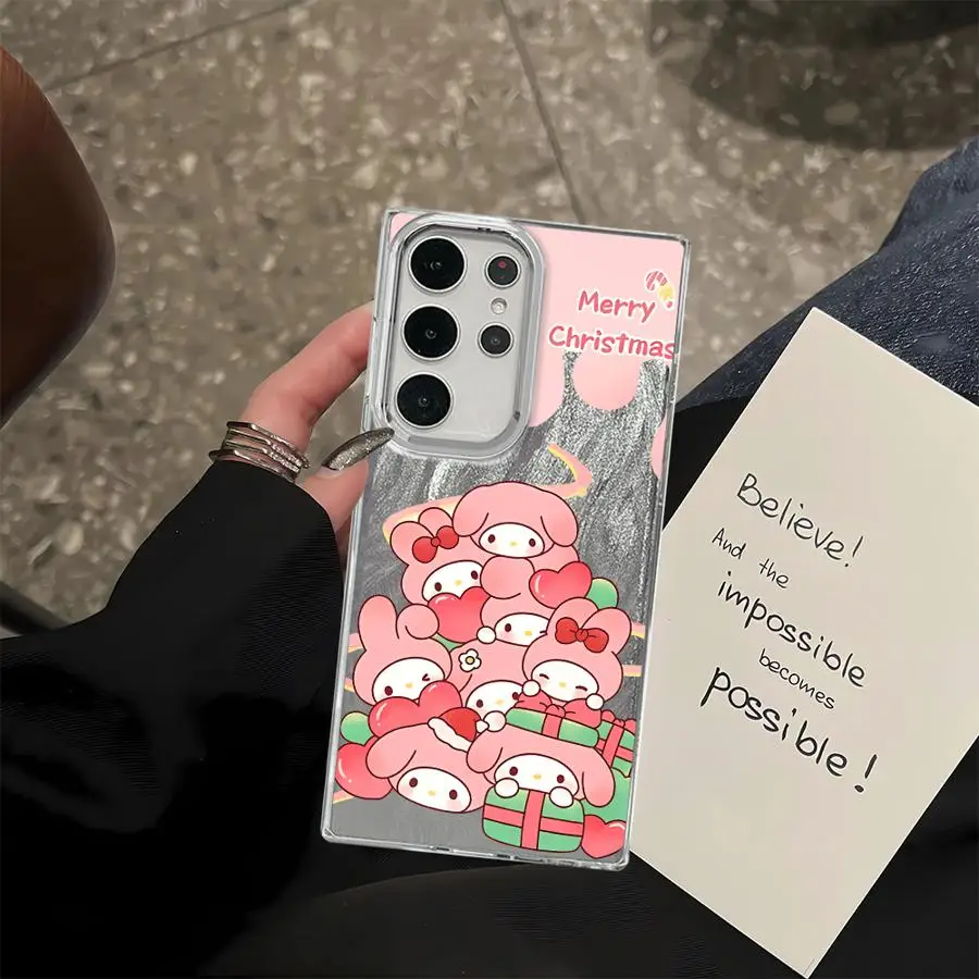 Cartoon Sanrio Melody Soft Shell Phone Case for Samsung Galaxy S20 FE S23 S24Ultra S21 S20 FE S22 Plus S25 Ultra S21+