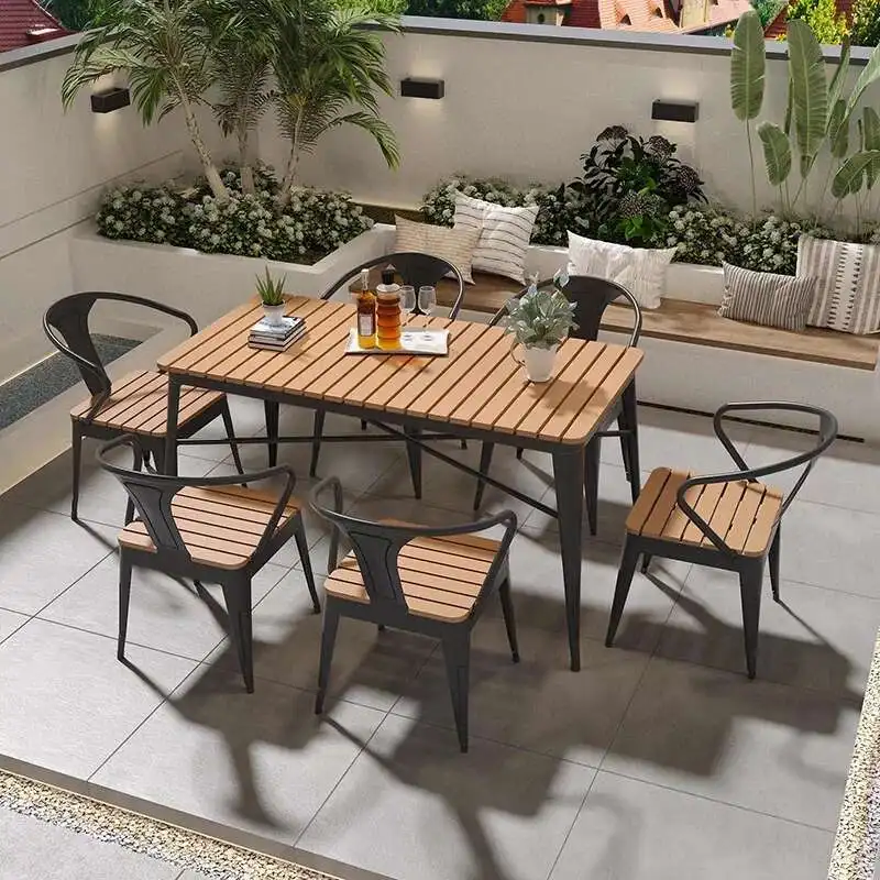 

Modern Luxury Outdoor Tables Lounge Balcony Square Nordic Outdoor Tables Minimalist Europe Jardin Mobiliario Home Furniture