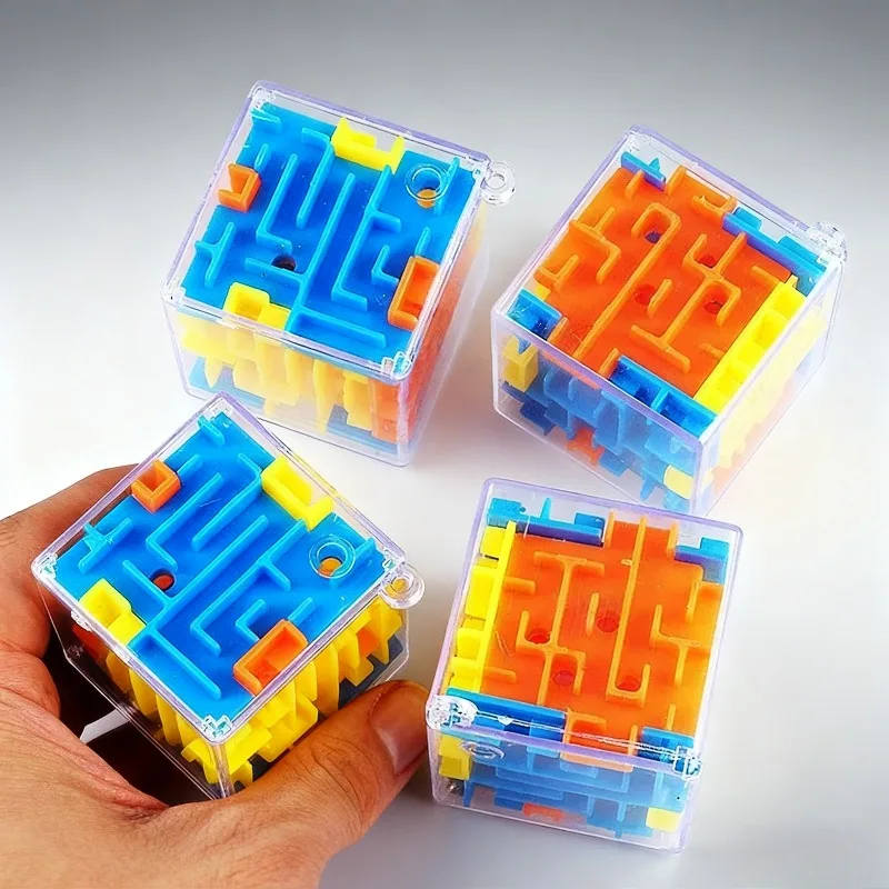 子供用パズルおもちゃ 3D 迷路キューブ 透明ローリングボールキューブ 子供用迷路 ストレス解消おもちゃ 指のスキルを鍛える