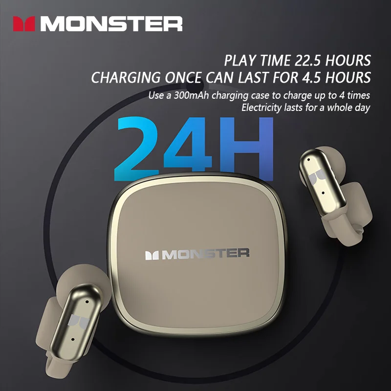 Los auriculares inalámbricos Bluetooth MONSTER T103 son auriculares deportivos Bluetooth llamadas claras y un diseño que se adaptan a las orejas de cerca