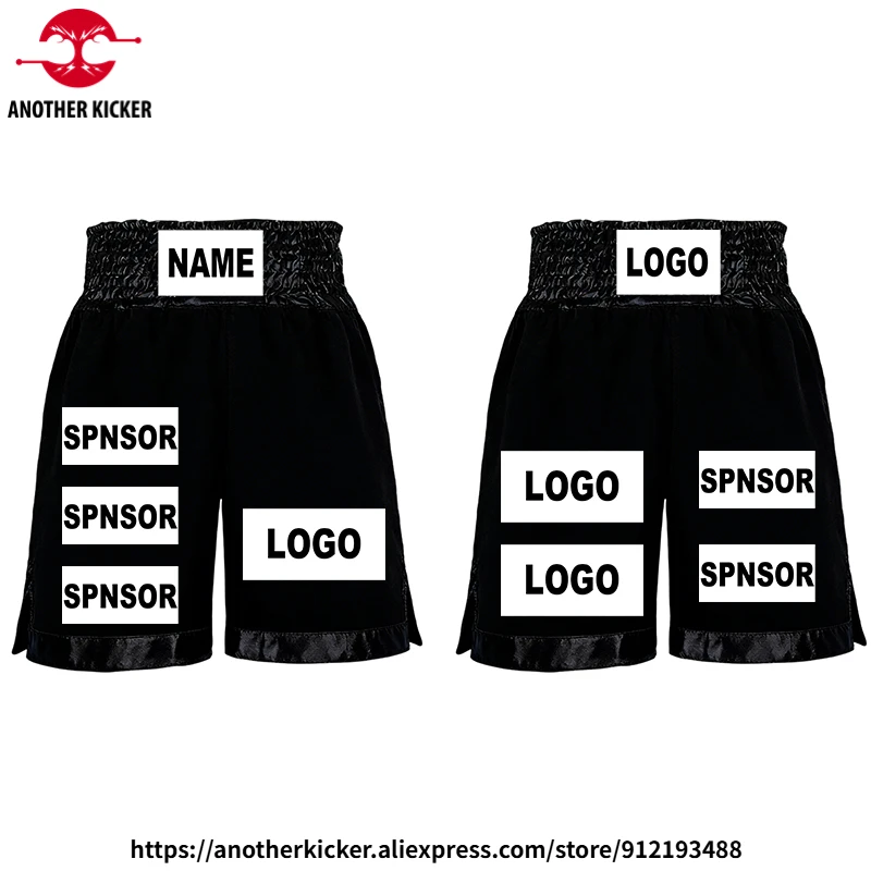 Boxing Shorts Personalized Muay Thai Pants Custom Sponsor Name Logo MMA BJJ Training Competition Match Fight Kickboxing Shorts