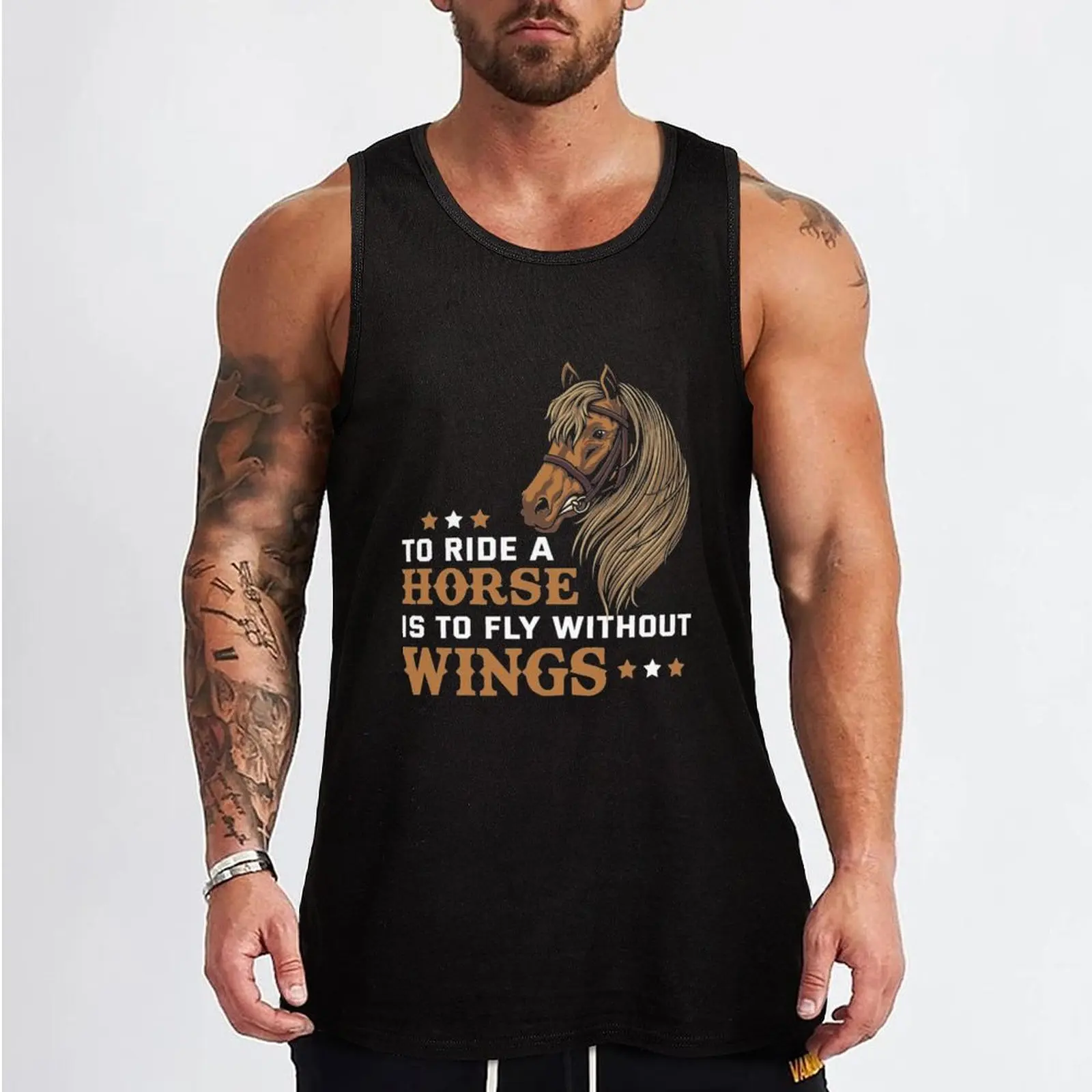 To ride a horse is to fly without wings Tank Top Vest t-shirt for men