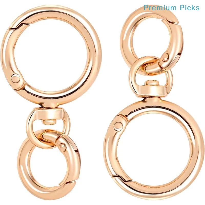 portable2/5/10Pcs Round Spring Snap Carabiner Clip O Rings Swivel Trigger Hook Clasps