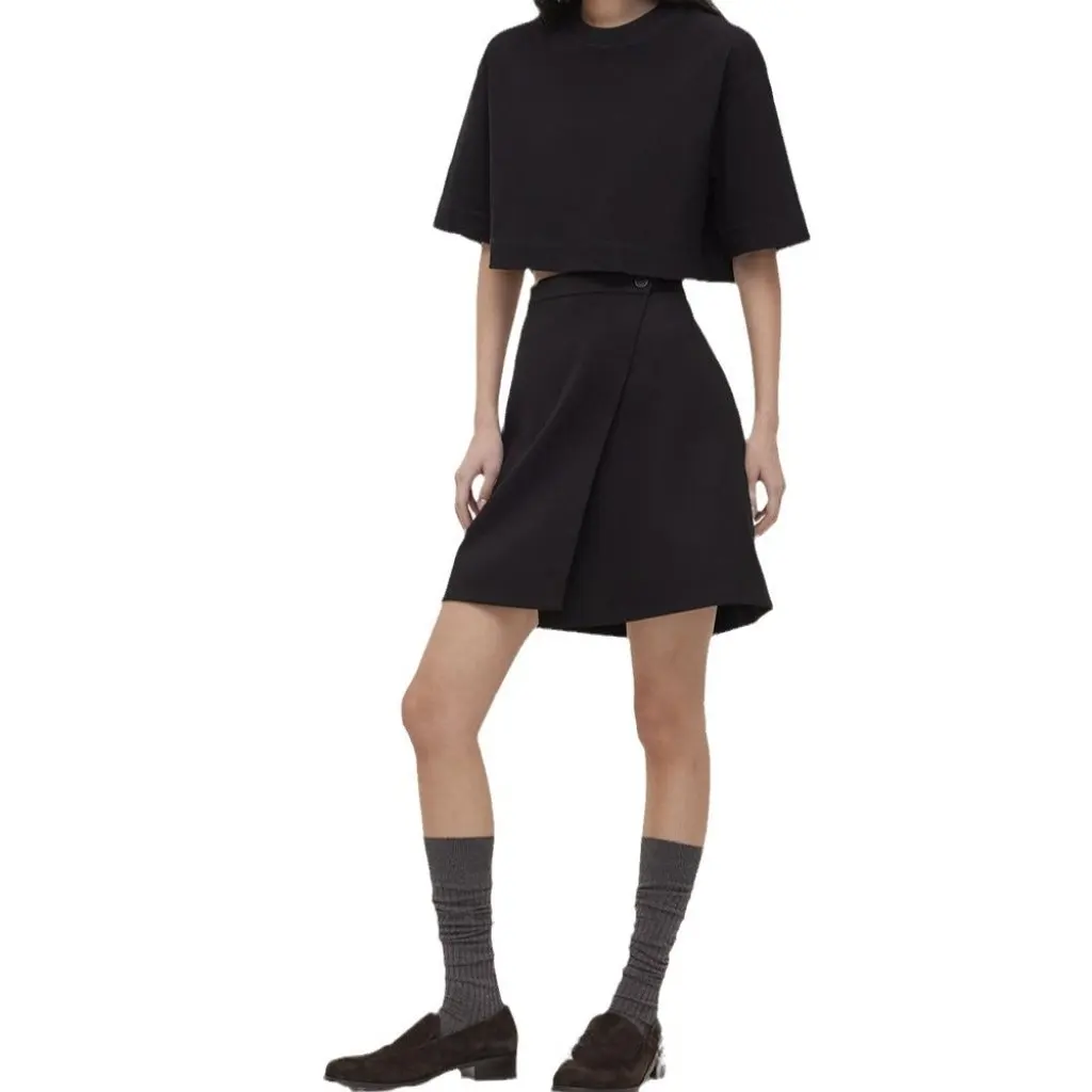 

Женская однотонная короткая футболка Y2K, хлопковая куртка с короткими рукавами, весна-лето, новый стиль для горячих девушек в Европе, США