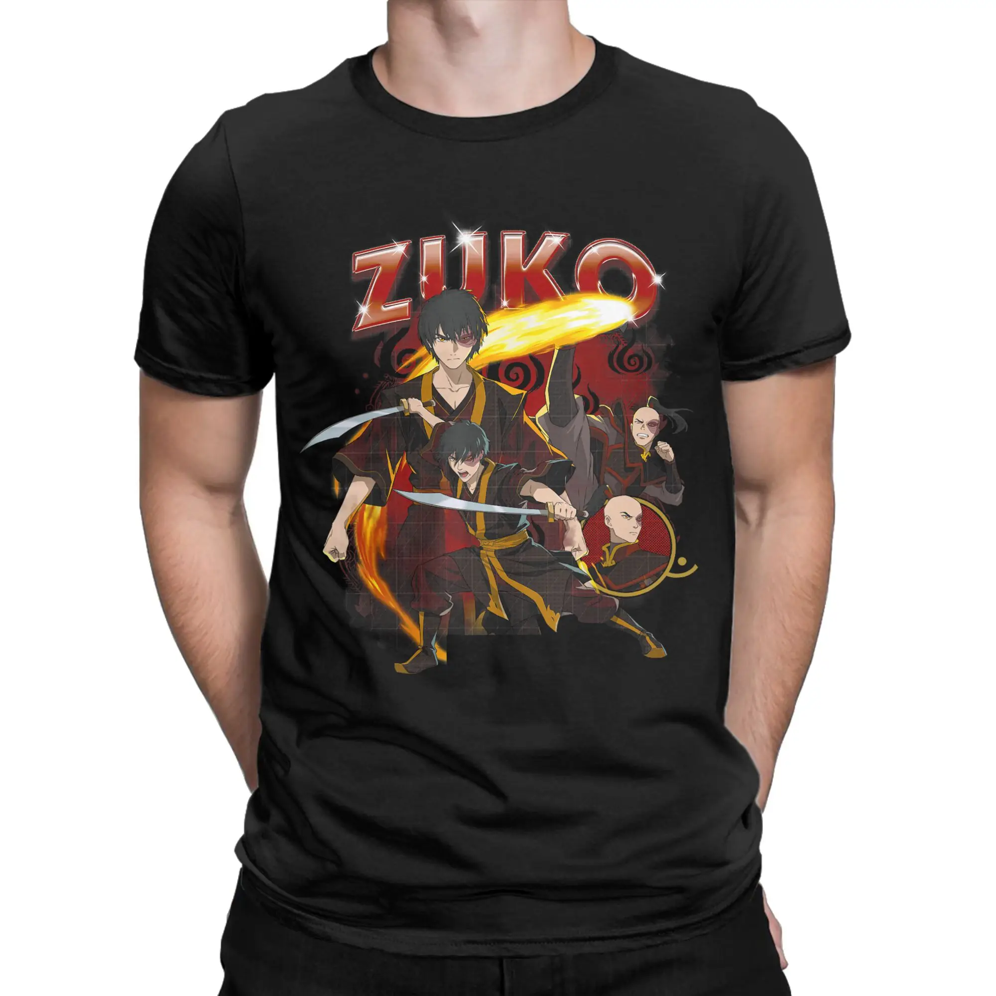 Zuko T-Shirt Men Women Avatars Airbenders Anime Novelty 100% Cotton Tees Round Collar Short Sleeve T Shirts Plus Size Tops