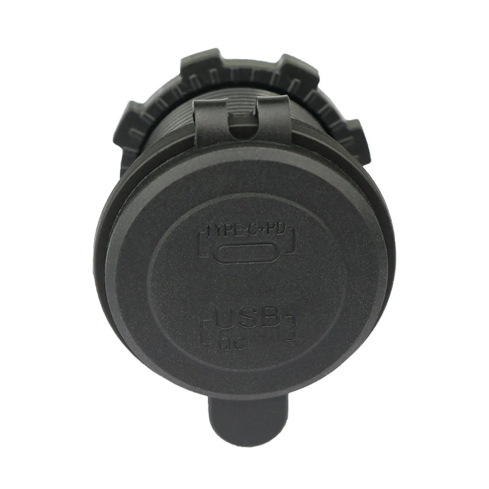 Universal 12V-24V Dual Port Fast Charge Car Phone Charger TYPE-C USB 5V 3.1A Blue Light Socket Car Charger Motorcycle Accessory