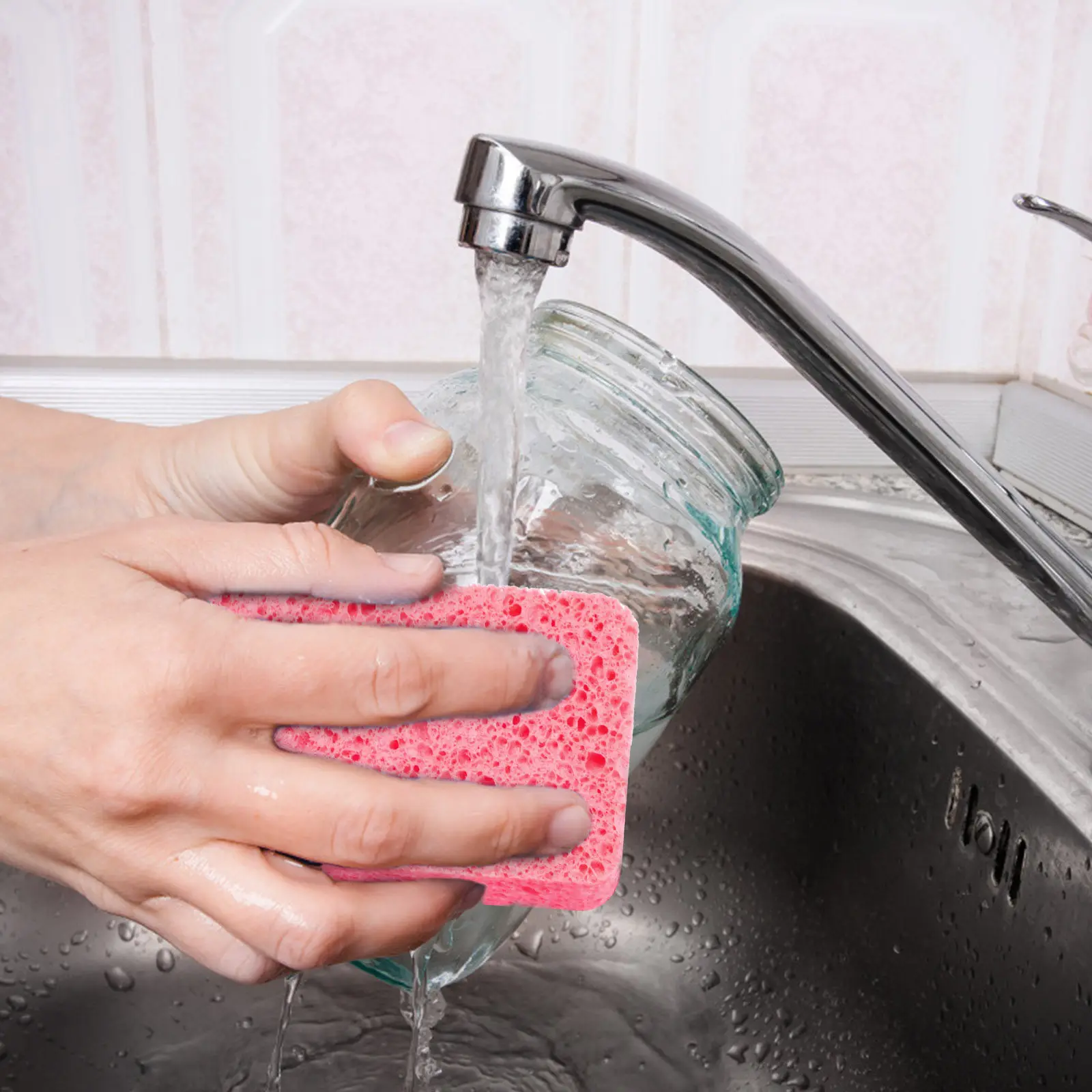 

12Pcs Multi-Functional Dish Washing Cloths High-Density Kitchenware Scrubbers Effective Oil Removal Household Sponge Dishcloths