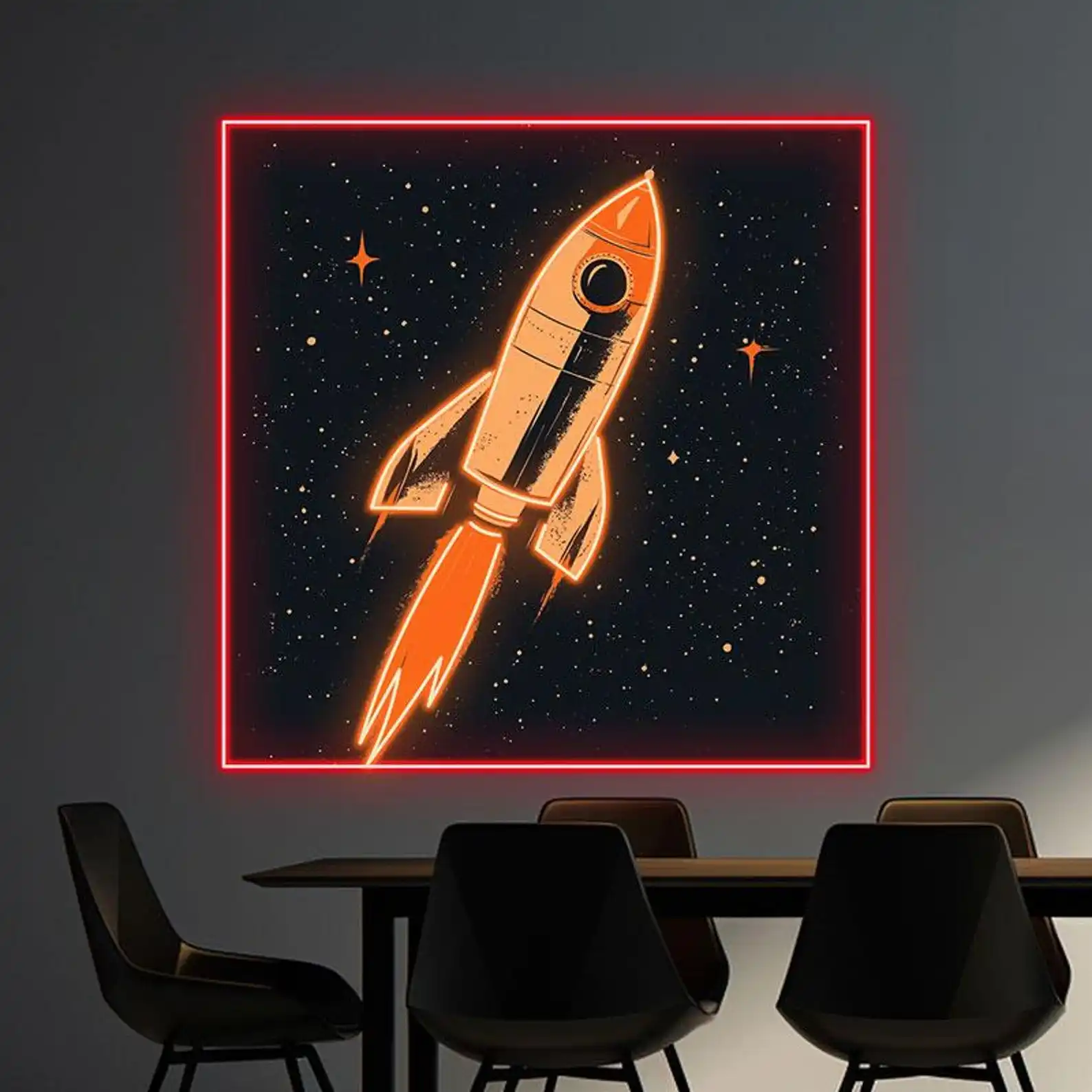 Rocket Neon Sign Space Room Sign Custom Bedroom Night Rocket Lover Gift for Kid Bar Beer Club Wall Art Decor