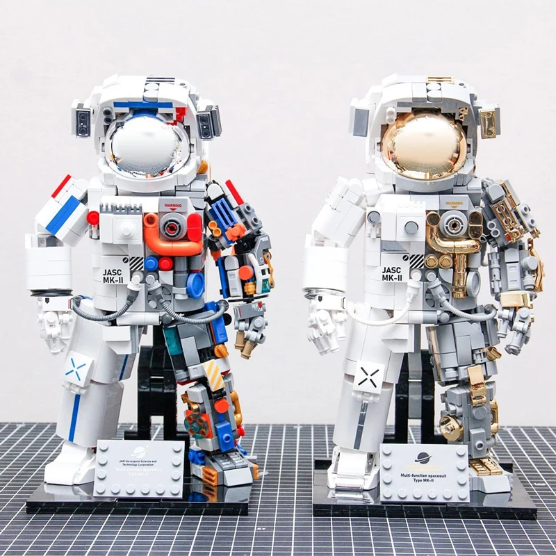 Techniczne kreatywne figurki kosmiczne Model klocki kosmiczne Spaceman MOC montaż kosmiczny astronauta cegły zabawki na prezenty dla dzieci