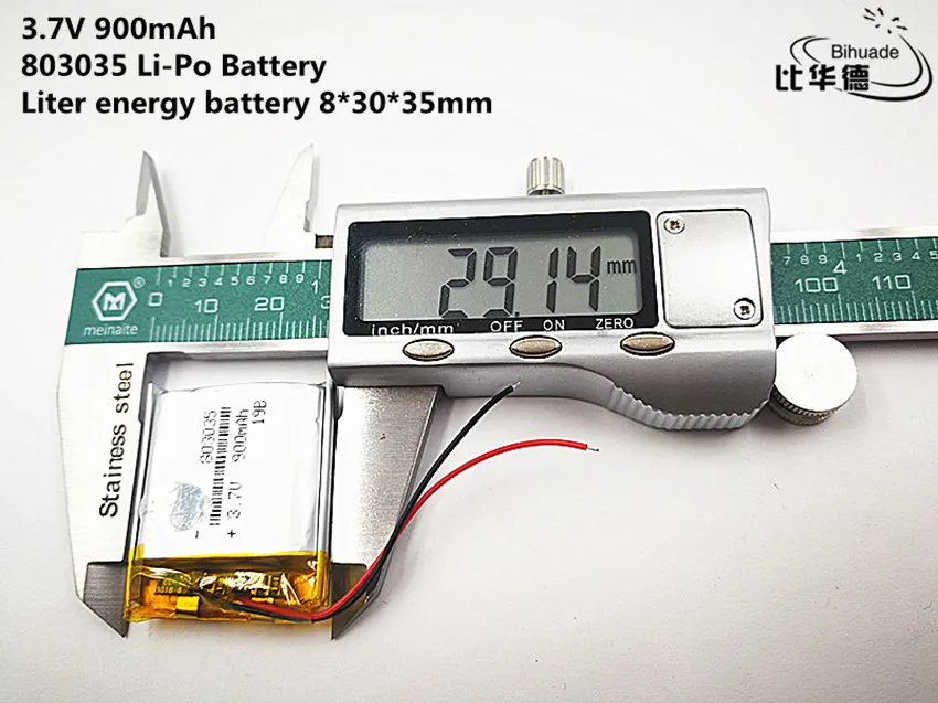 10pcs Liter energy battery Good Qulity 3.7V,900mAH,803035 Polymer lithium ion / Li-ion battery for TOY,POWER BANK,GPS,mp3,mp4