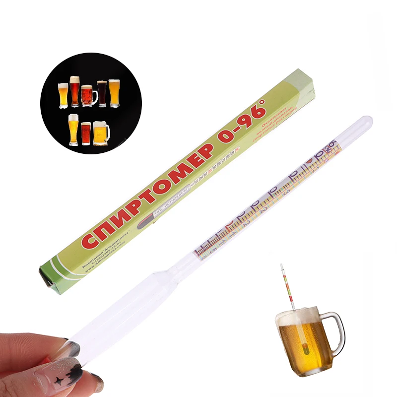 1pcs Household Alcohol Meter 0-96 Distillation Alcohol Machine Fermentation Brew Hydrometer Tester For Alcohol Product