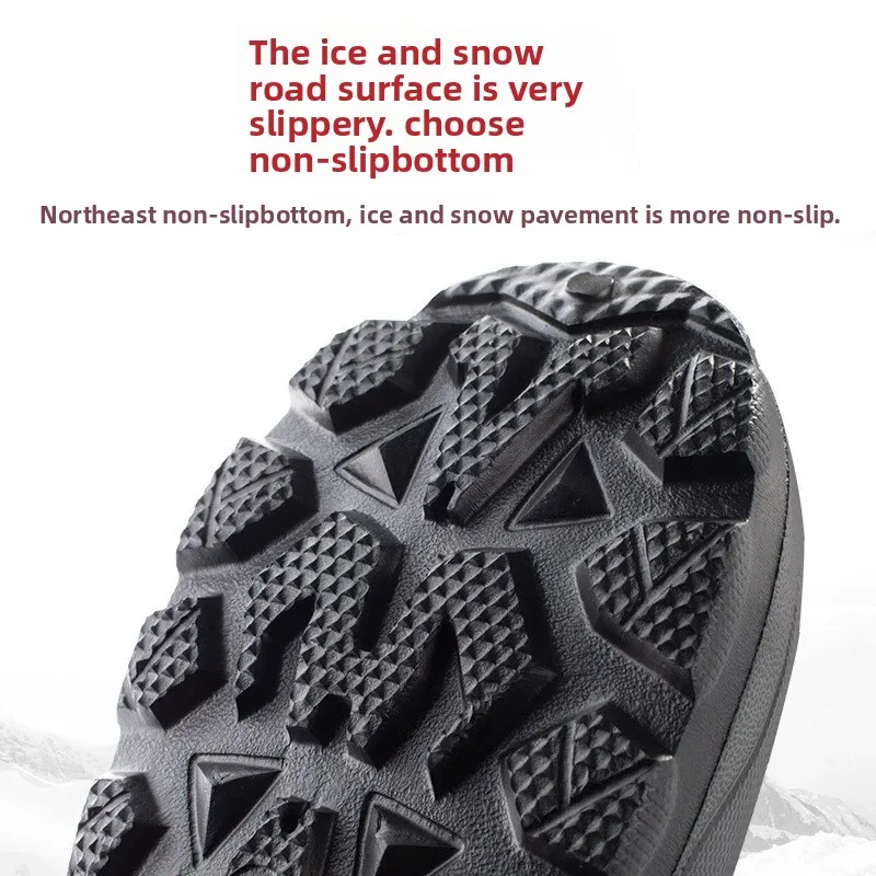 Botas de chuva masculinas de cano médio ao ar livre antiderrapante à prova d'água botas de pesca inverno pelúcia quente bota de neve de algodão de pelúcia botas de chuva para homens