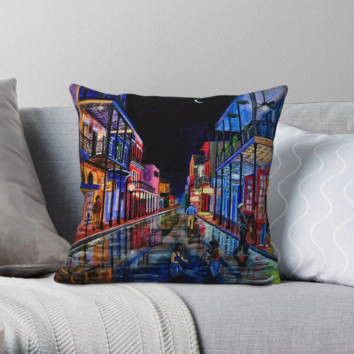 

Music On Bourbon Street Square Pillowcase Polyester Linen Velvet Printed Zip Decor Throw Pillow Case Sofa Cushion Case Wholesale