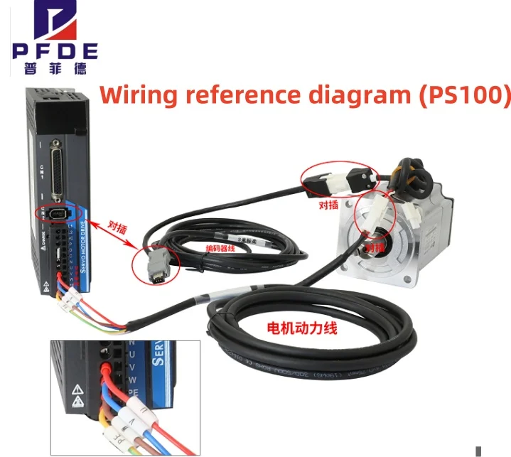 400w 60ST  AC Servomotor 60 Drive Kit 3000rpm Drive + 17 bit magnetic encoder + meter encoder cable Pulse Signal Anti-interferen
