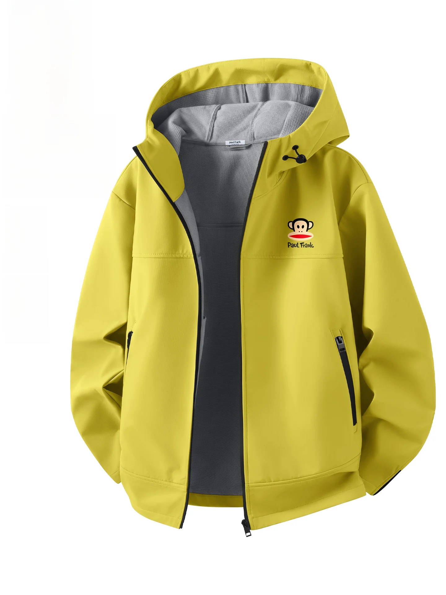 

2026 Spring New Men's Outdoor Soft ell Hooded Jaet Windproof Zipper Closure High Densi Waterproof Fabric