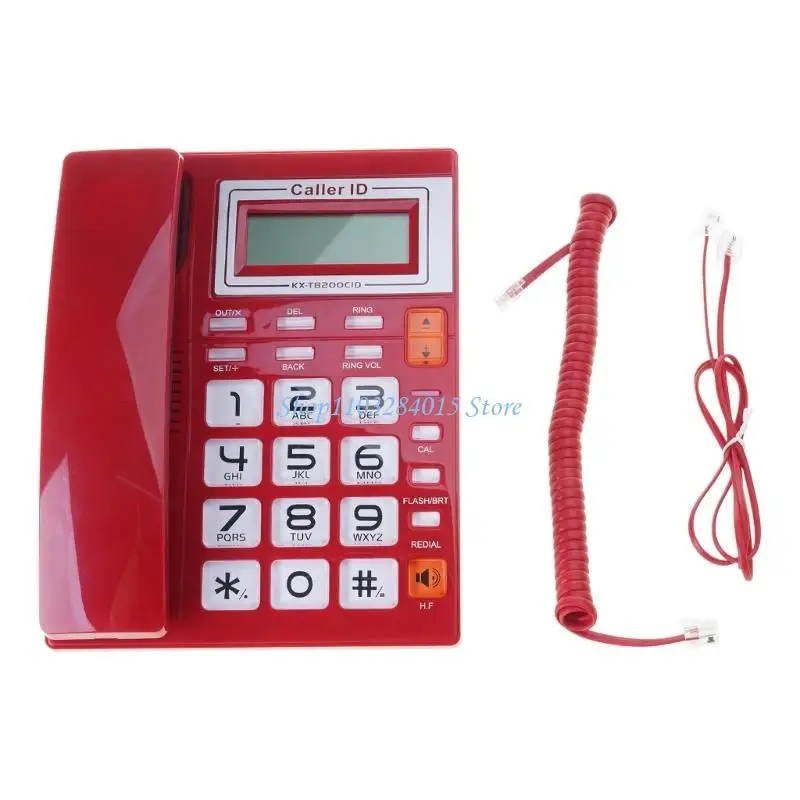 R6FF Desktop Corded Telephone for Home Landline Telephone with Big Button Speakerphone Telephone for Home Office Hotel