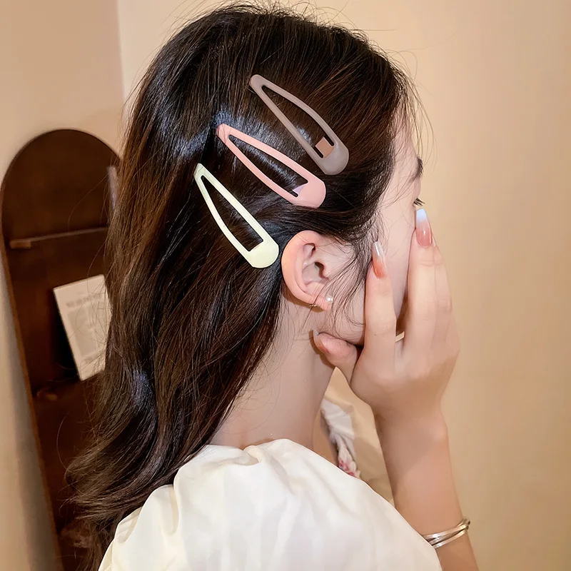 3pcs Frosted Simplicity Hairpins for Girls Star Oval Hair Clips for Kids Snap Hair Clips Hairpins Click Clack Hair Accessories