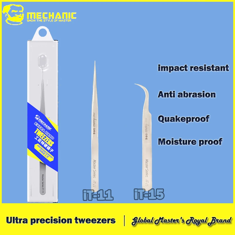 

MECHANIC IT-11、IT-15 High Hardness Anti-Magnetic Tweezers For Phone Repair Fly Wire Motherboard BGA Clamping precise Tool