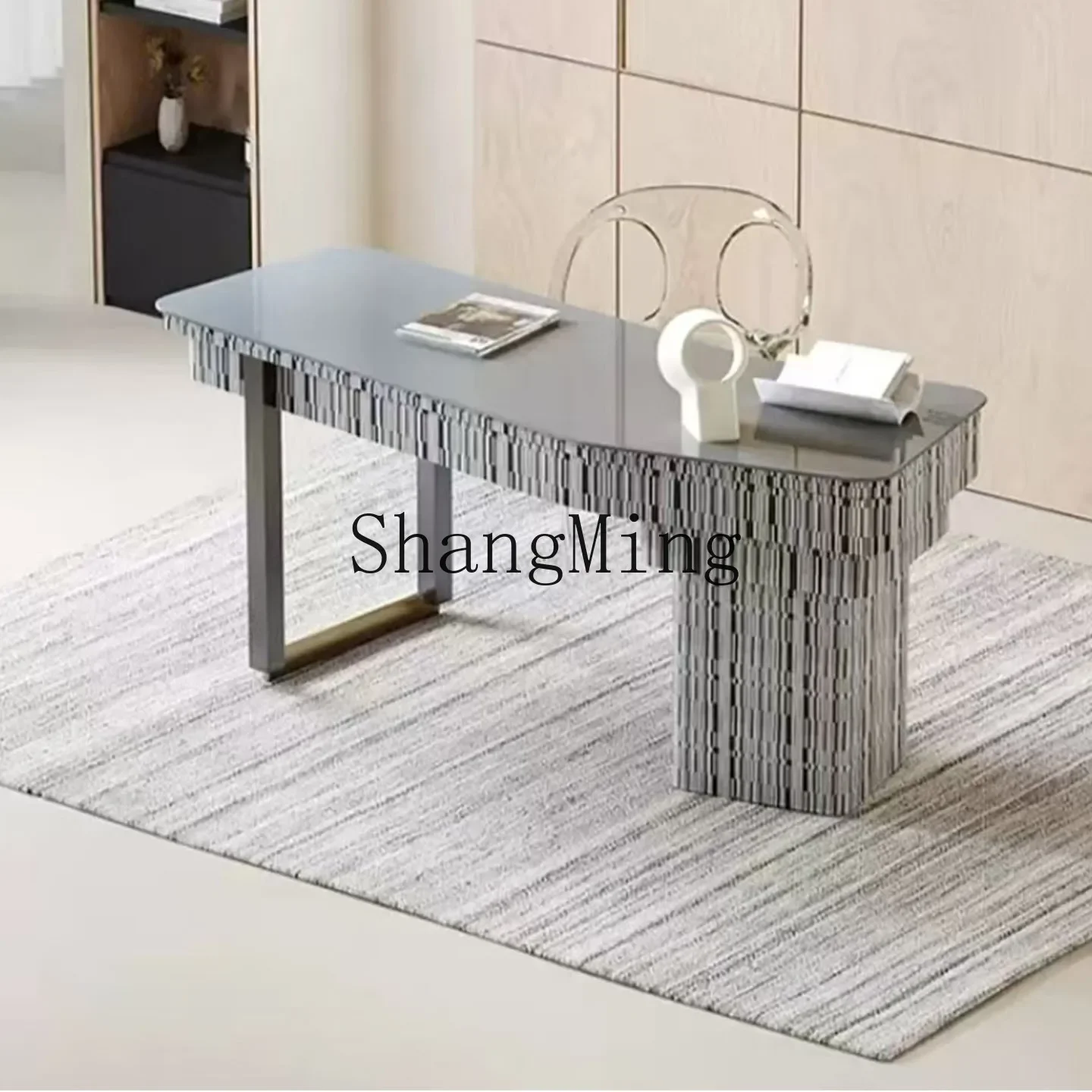ZYY light luxury solid wood desk villa living room modern creative writing desk fashion desk