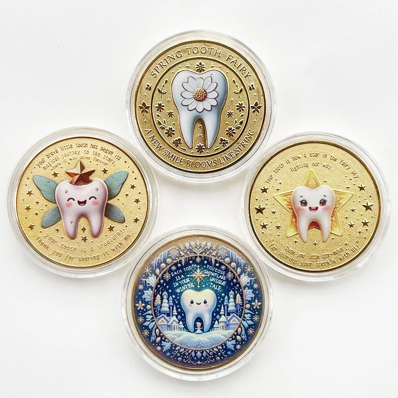 4PCS Tooth Fairy Cartoon Souvenir Coin Collection