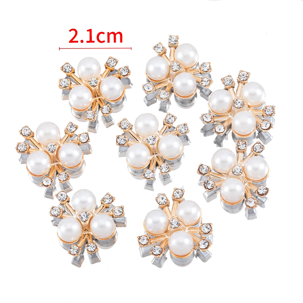 20pcs Flower Imitation Pearls Rhinestone Cabochon