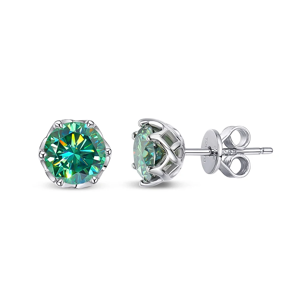 Ewya echte 0,5-2ct d Farbe Moissan ite Ohr stecker für Frauen Mädchen s925 Silber grün schwarz weiß Diamant Ohr stecker edlen Schmuck