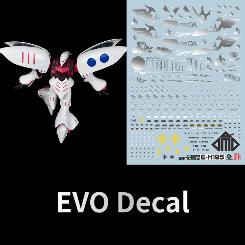 

EVO HG195 Silver Water Slide Decals HGUC 1/144 AMX-004 Qubeley DIY Model Building Hobby Upgrade Accessories