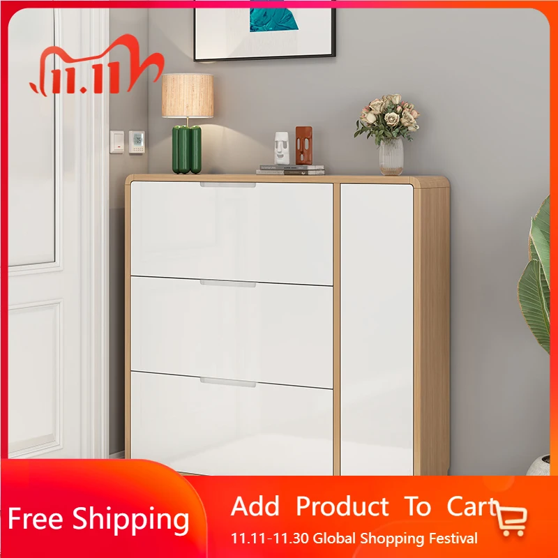 

Tower Slim Shoe Cabinet Bathroom Space Saving Cupboard Bathroom Shoe Cabinet Wooden Shelves Archivadores Shoemakers Furniture