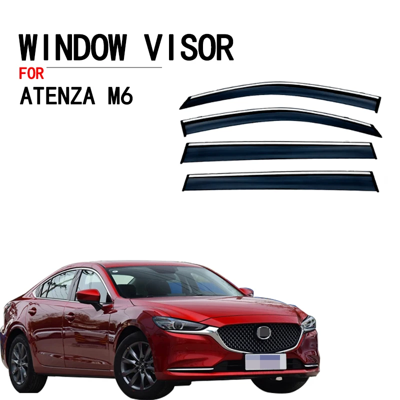 For Mazda 6 Atenza 2019 2020 2021 Car Accessories Window Wind Deflector Visor Rain/Sun Guard Vent Molding Decoration Stickers