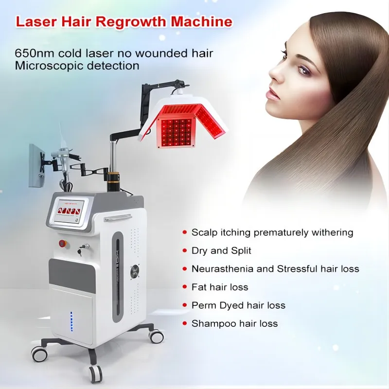 Laser+ Led Hair Regrowth Therapy 650nm Diode Laser Hair Growth Machine Beauty Salon Home Use Equipment