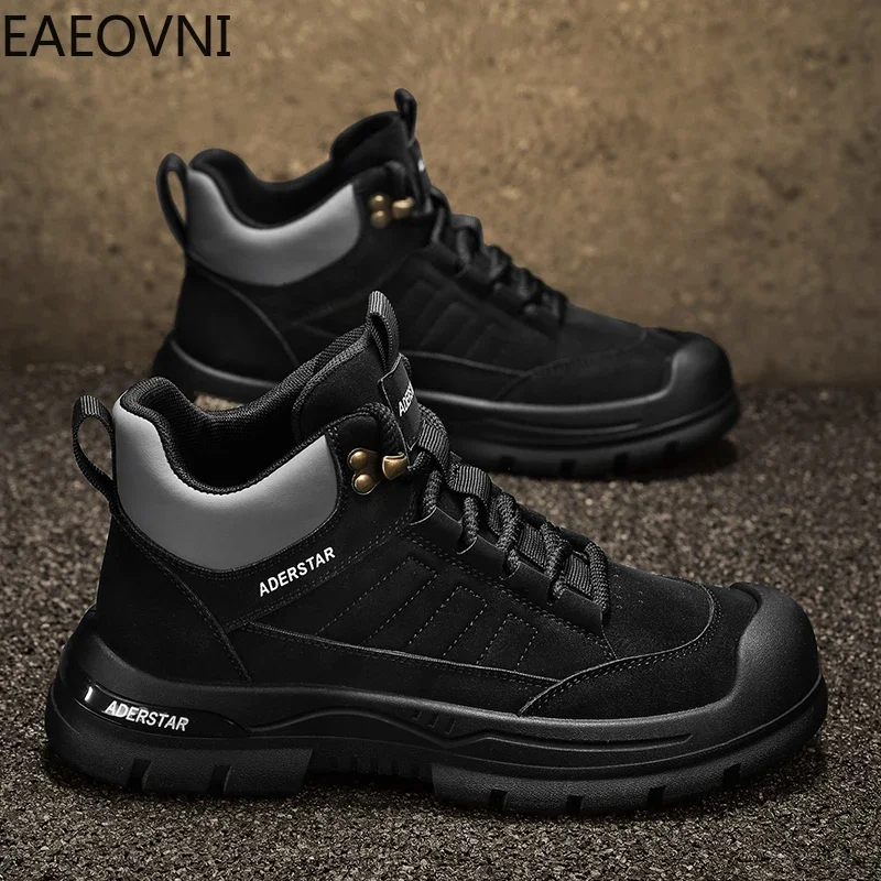 New Booties for Men Winter Boot Lace-up Anti-slip Cool Water Proof EAEOVNI Explosive Style Keep Warm Fashion High Boots Hot Sale