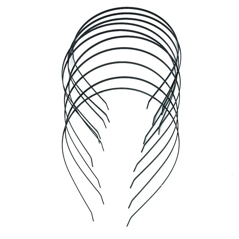 

FZFZ 30Pcs 3Mm Blank Headbands Metal Hair Band Lots DIY Accessories Black