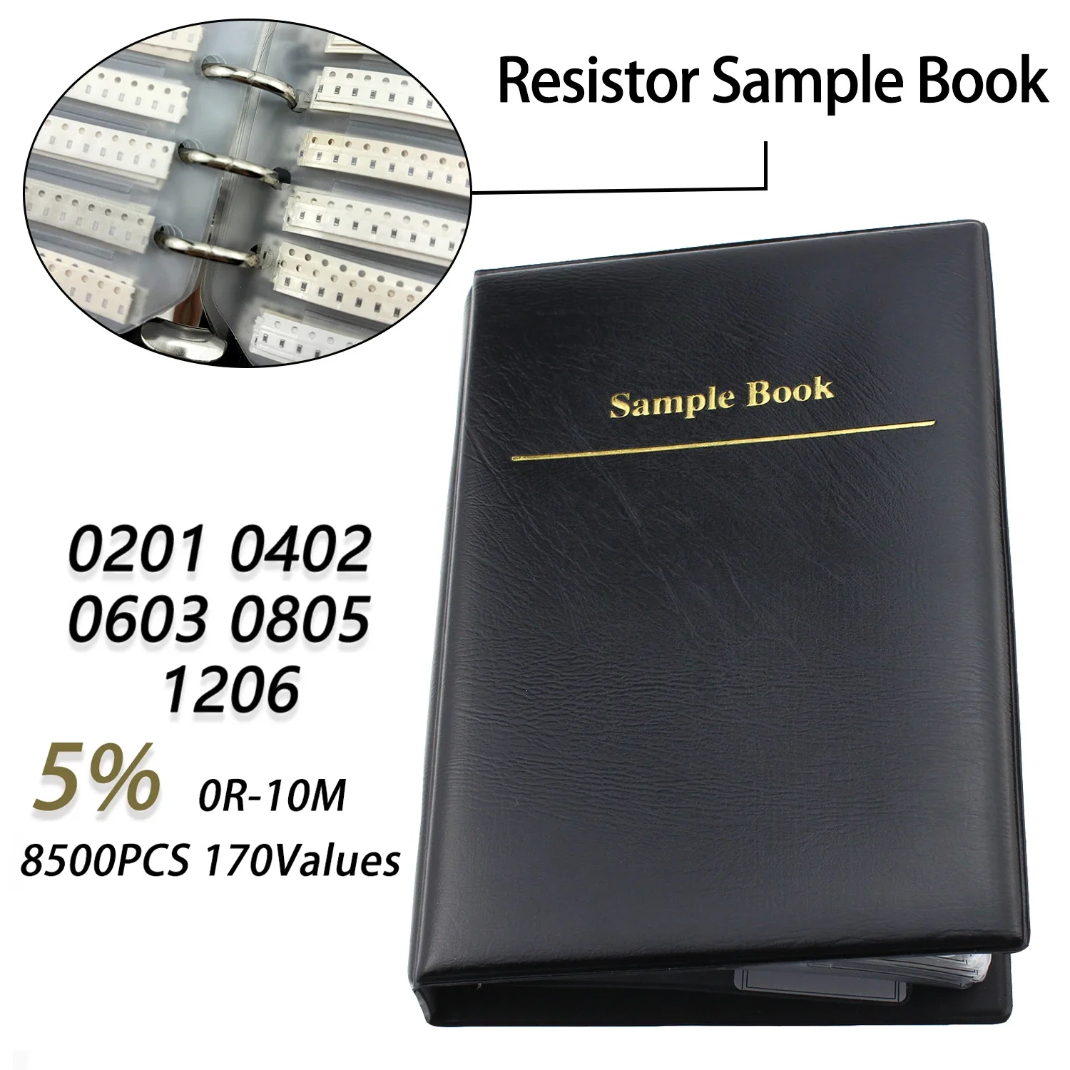 Resistor Kit 170 Kinds 0201 0402 0603 0805 1206 SMD Chip Resistor Sample Book 5% 0R-10M 8500PCS