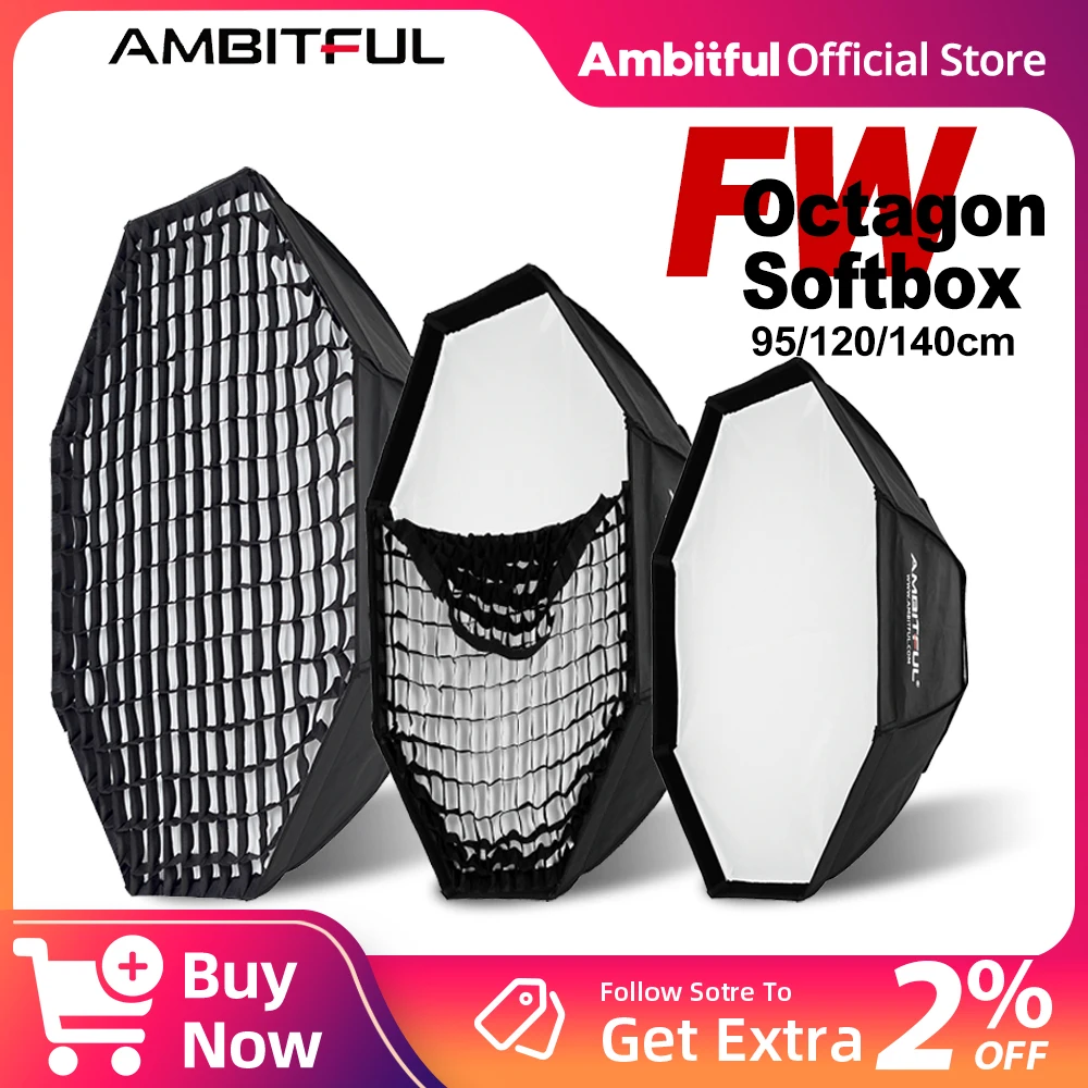 

AMBITFUL BW/FW 95/120/140 Octagon Softbox Professional Studio Matt Box Soft Box Reflector For Bowens/Elinchrom/Profoto Mount