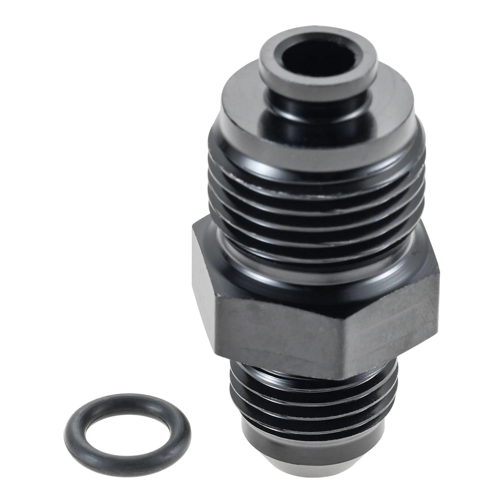 6AN Male Flare To M14x1.5 M16x1.5 M18x1.5 O Ring Seal High Pressure Power Steering Adapter Fitting Connector Aluminum Black 1PC