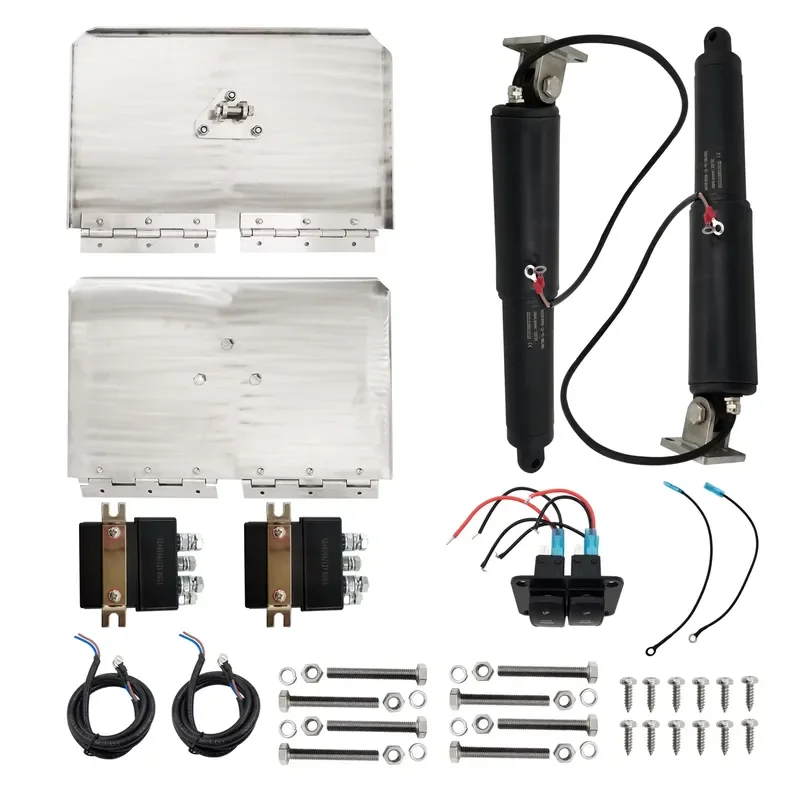 12V 24V Electric Trim Tab System Stainless Steel Bolt On Kit With Manual Switch Commutator Short Circuit Protection For Boat