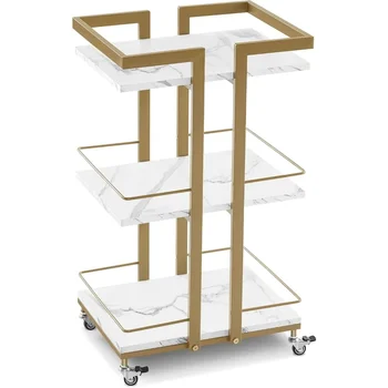 Chariot utilitaire à roulettes pour barbier, rangement en métal, chariot polyvalent T1 Rap-Duty, blanc, 2033, manucure