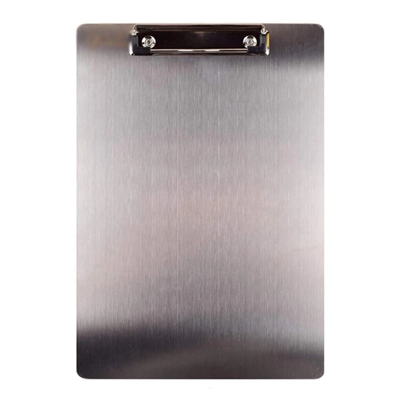 3X Metal Clipboard Folder A4 Stainless Steel Clip Board Bill Storage Folder Writing File Board Menu Splint For Business