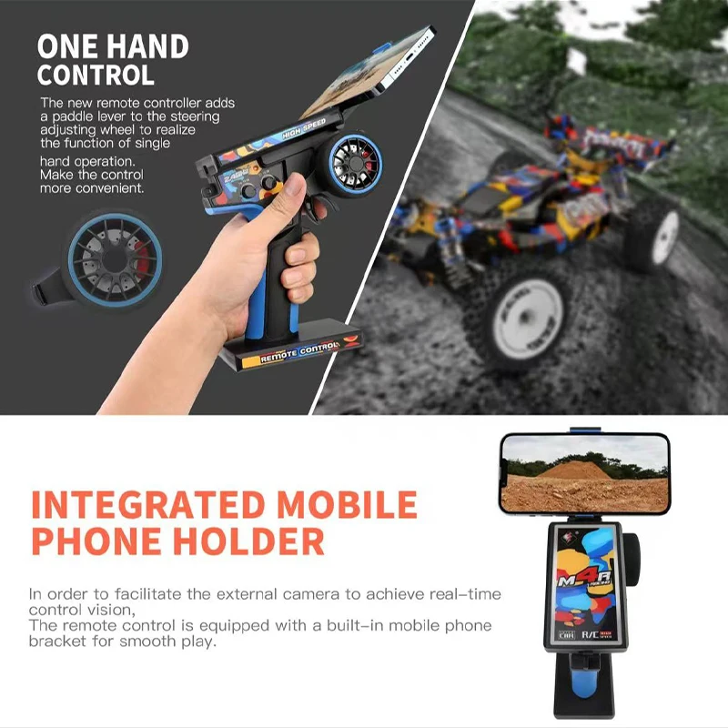 New WLtoys 124007 1/12 Brushless RC Car 4WD 75KM/H One Hand 2.4G Remote Control Racing Off-Road Drift Child Boys Toys Kids Gift