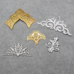 Iron Filigree Baroque Crown Accessories  Halo Decorate Silver Tone Diamond Shape Connector Charm Pendant DIY Jewelry Supplies