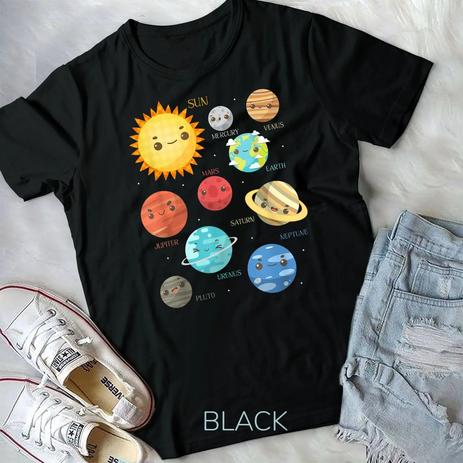 

Cute Planets Kids Gift Idea Science Astronomy T-Shirt Unisex T-shirt