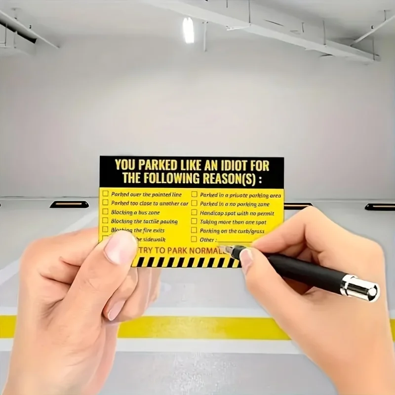100 مجموعة من ملصقات اهتزاز مواقف السيارات الفكاهة للججوم المتكررة بما في ذلك إشعارات اهتزاز مواقف السيارات الورقية وغير المنقولة #4